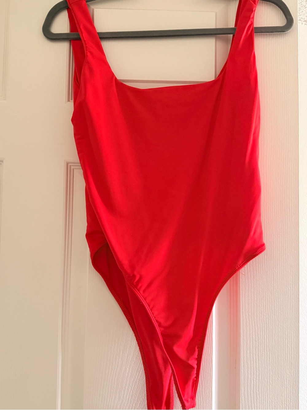 SHEIN Bright Red One-Piece Swimsuit/Bodysuit